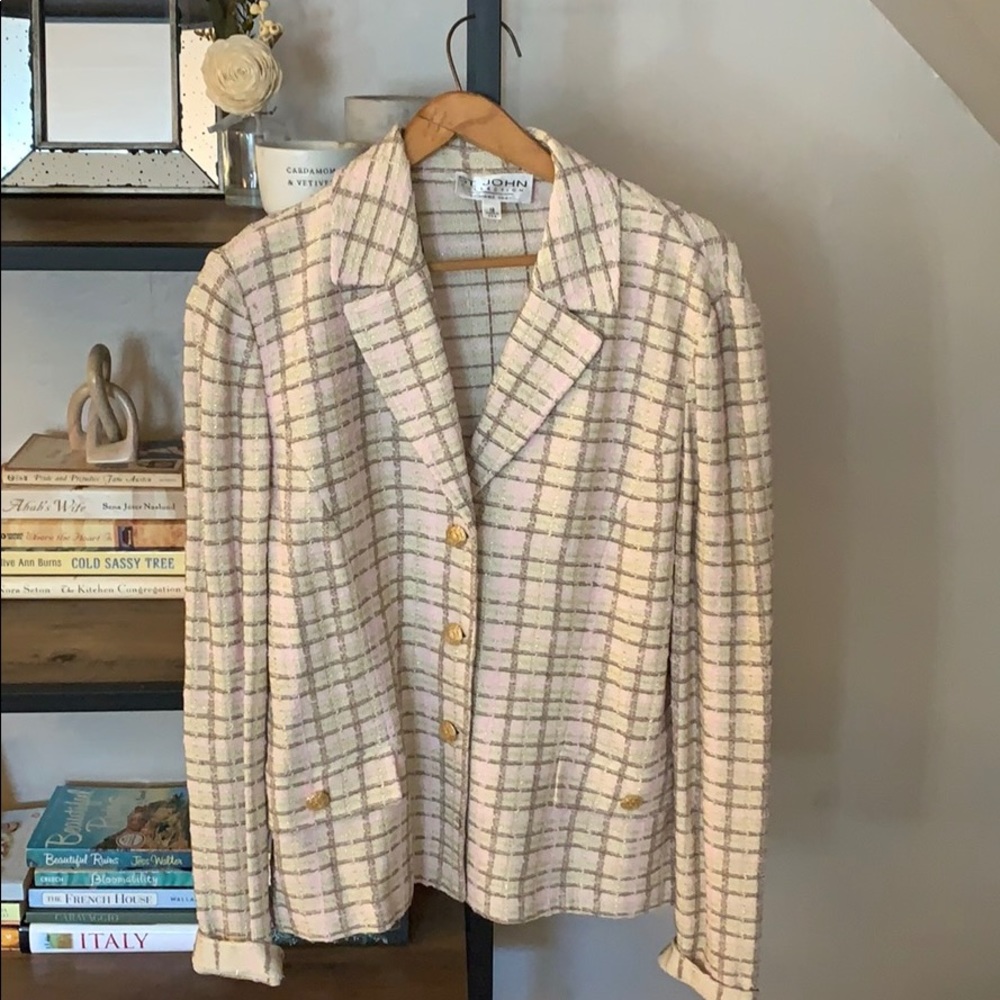 St. John Collection -pink & beige jacket - size 12